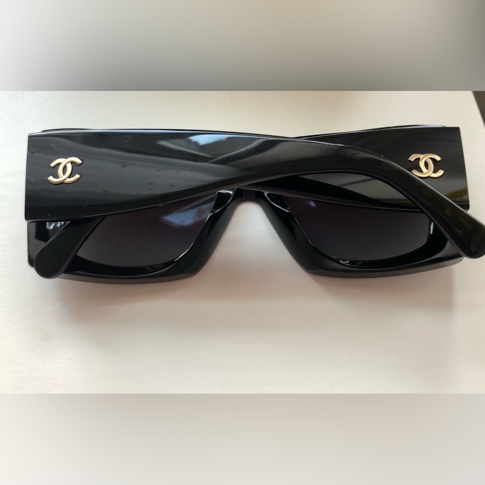 CHANEL CC Logo Square Sunglasses Pearls black - Picture 8 of 13